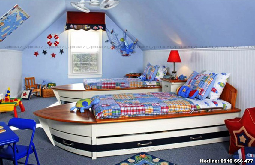  6 ý tưởng thiết kế phòng ngủ trẻ em trên tầng áp mái
